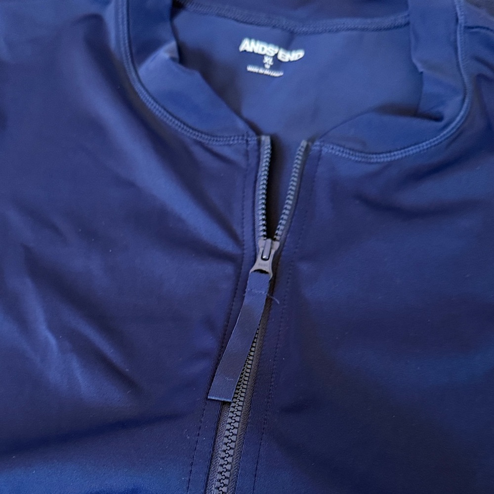 Women's - Land's' End - Short Sleeve Full-Zip Rash Guard - Size XL(18) - Navy - Picture 10 of 10